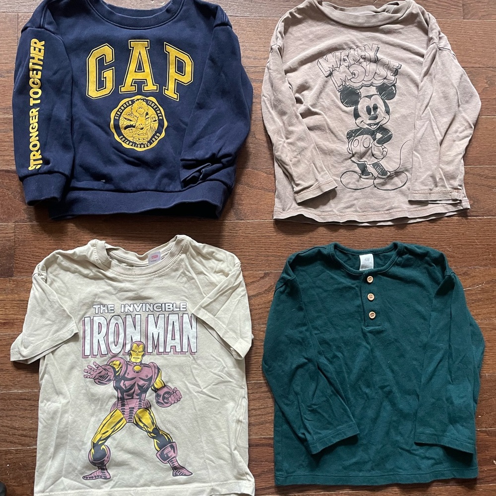 Boy 2T lot of 4 tops. Gap, and H&M
